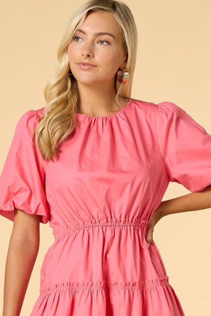 Versona coral key mini dress CORAL