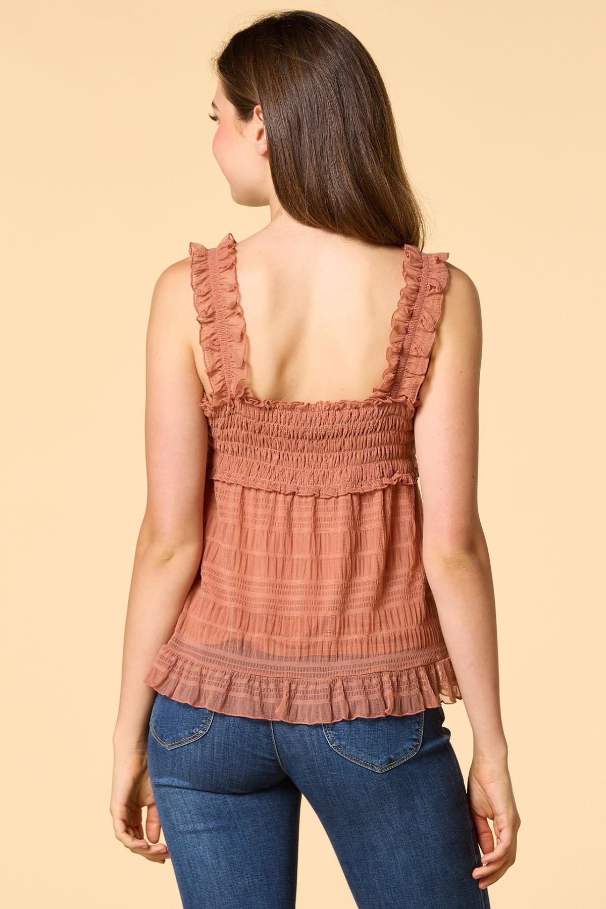 Versona hot mesh tank CAMEL