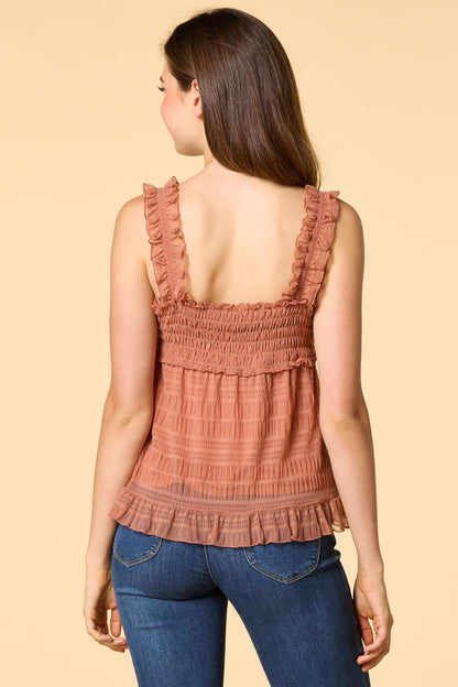 Versona hot mesh tank CAMEL