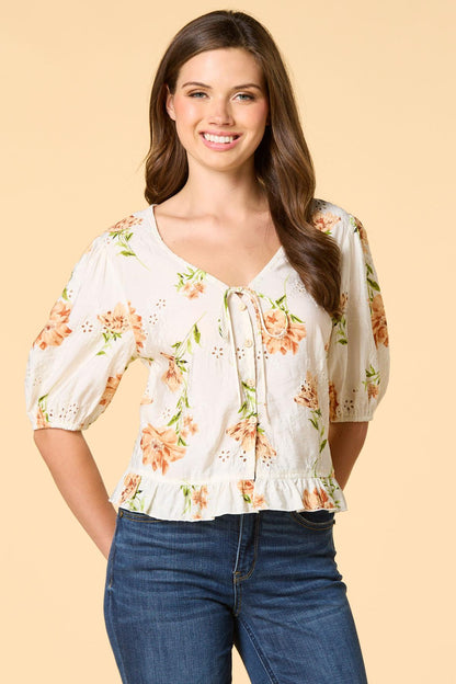 Versona among the wildflowers shirt CREAM