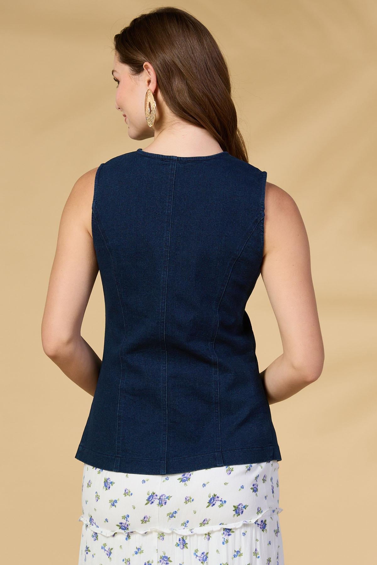 Versona so cool denim vest DARK_WASH_DENIM