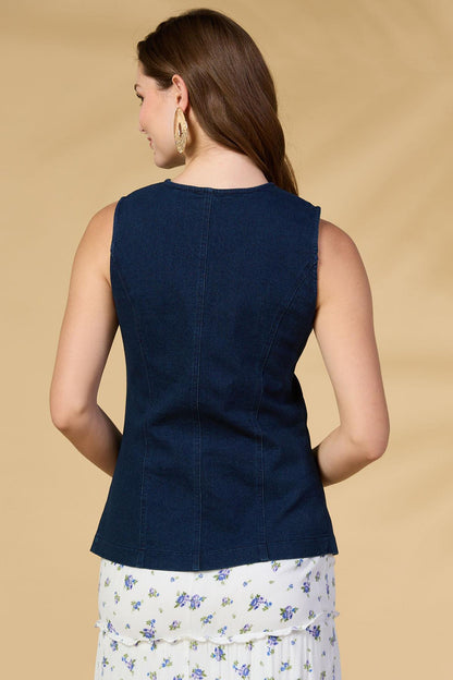 Versona so cool denim vest DARK_WASH_DENIM