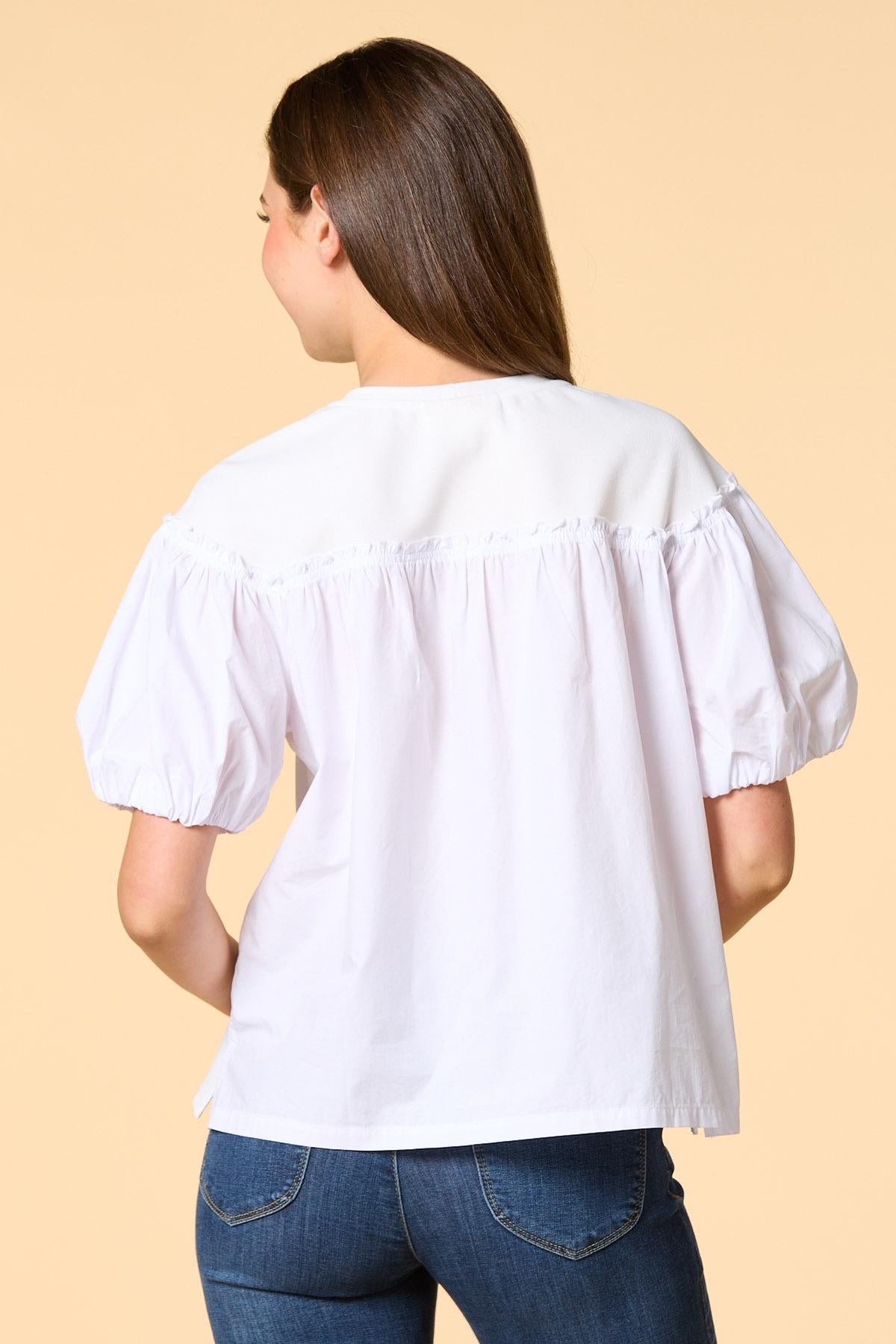Versona half and half top WHITE