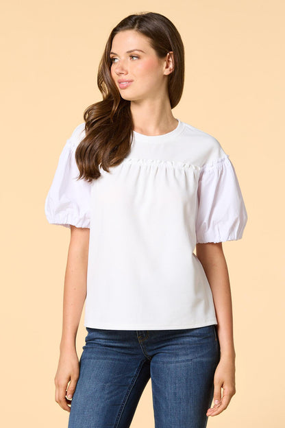 Versona half and half top WHITE
