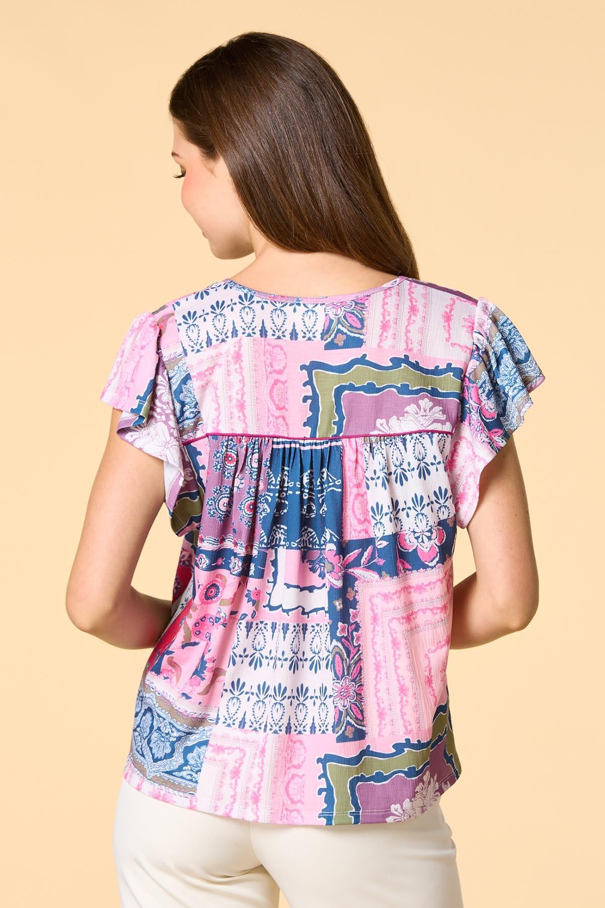 Versona paisley patch top MULTI