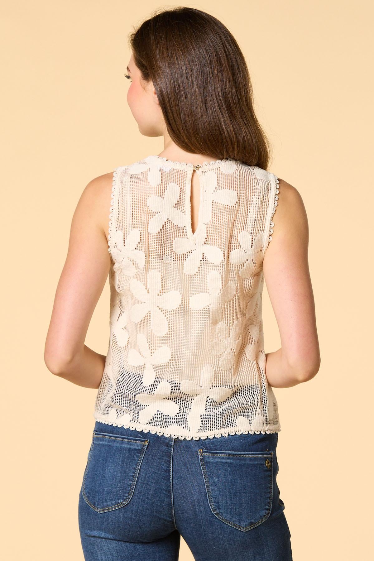 Versona cool in crochet tank NATURAL