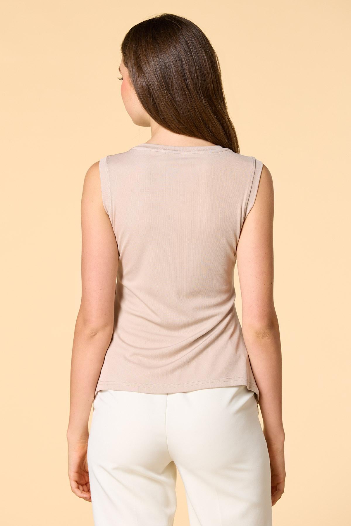 Versona gold mine embellished tank BEIGE