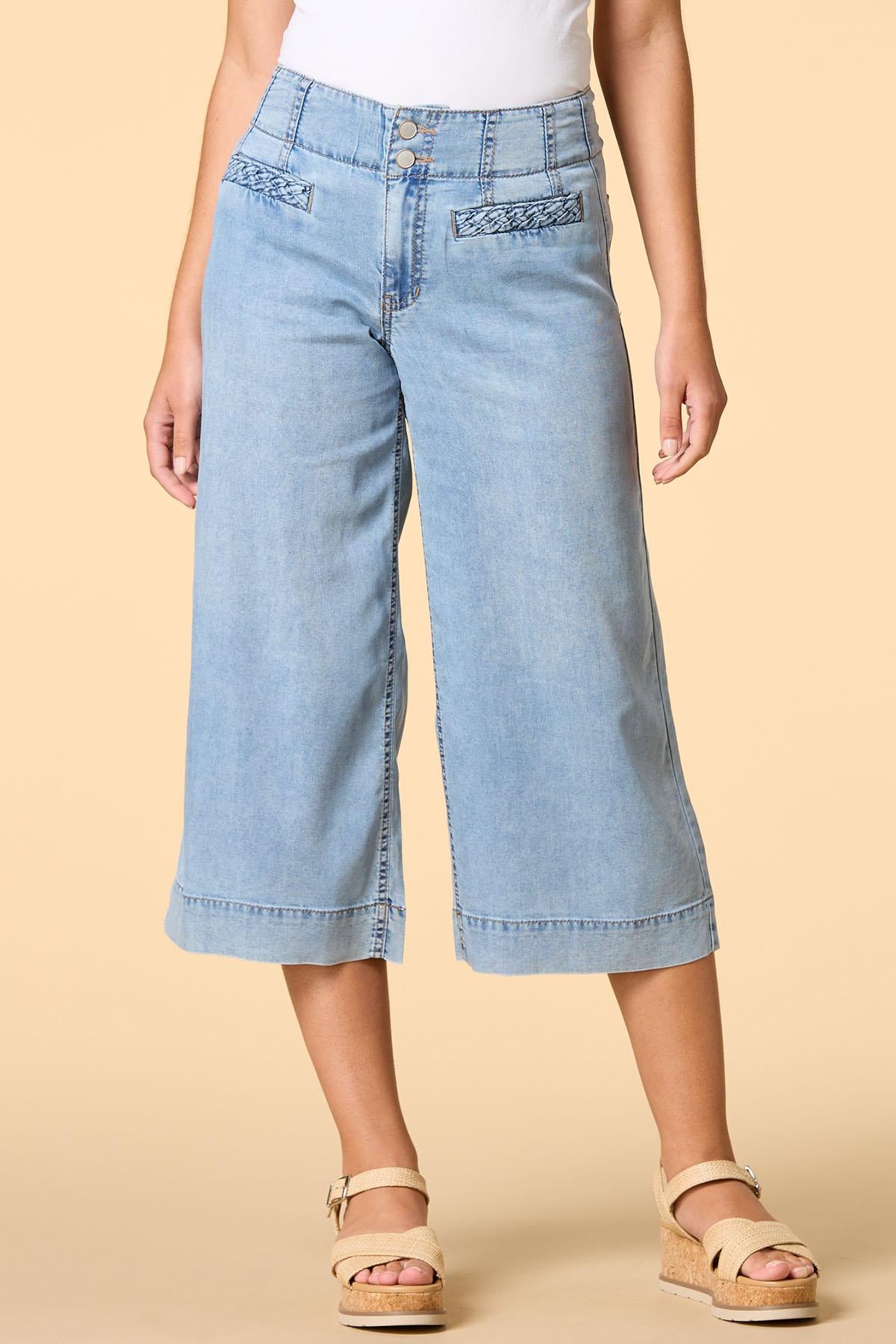 Versona braid in america cropped chambray pants LIGHT_WASH_DENIM