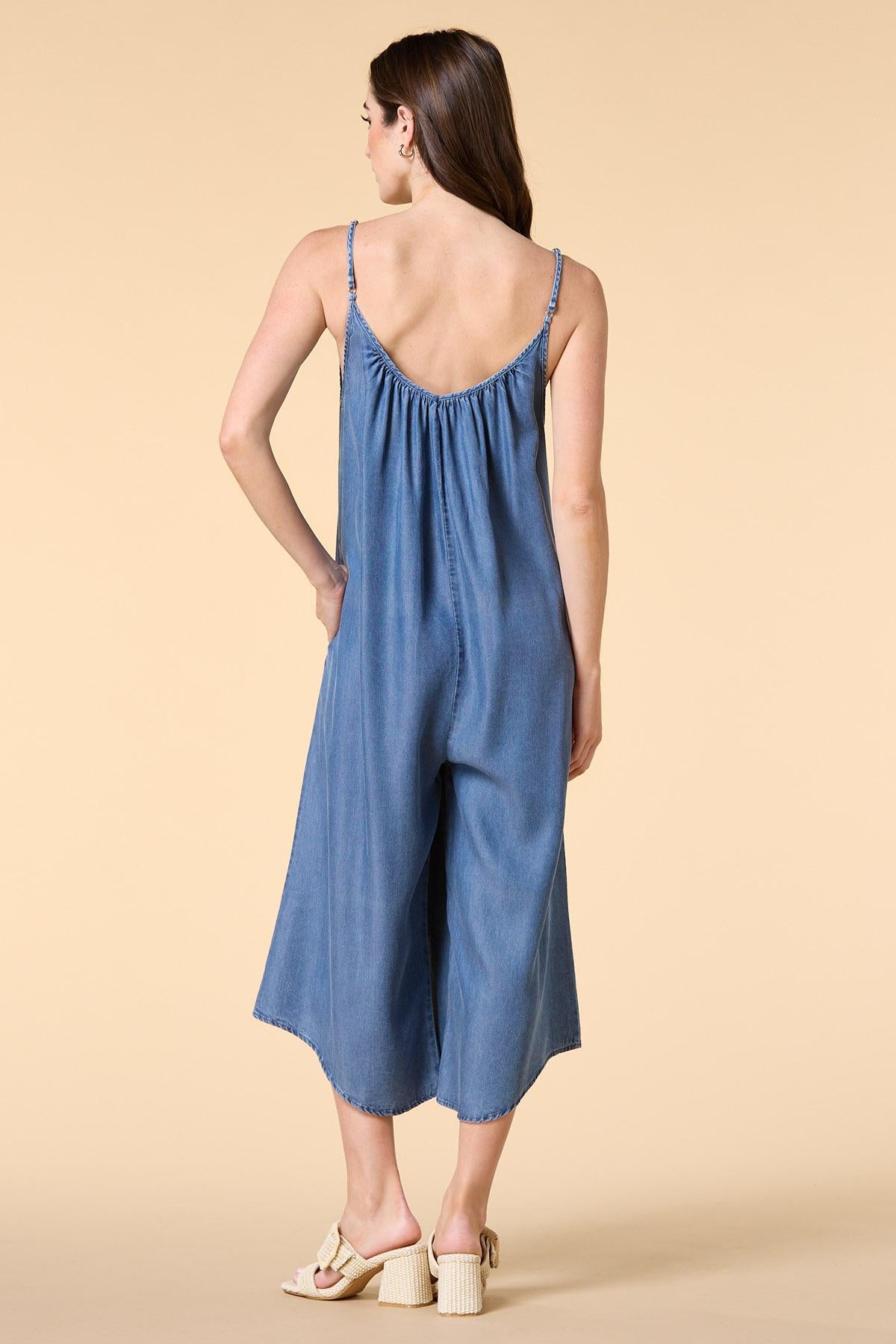Versona genie in a bottle chambray jumpsuit DARK_WASH_DENIM