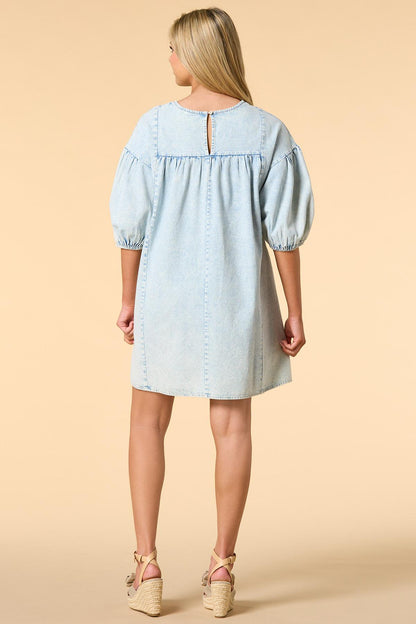 Versona stay cool denim mini dress LIGHT_WASH_DENIM