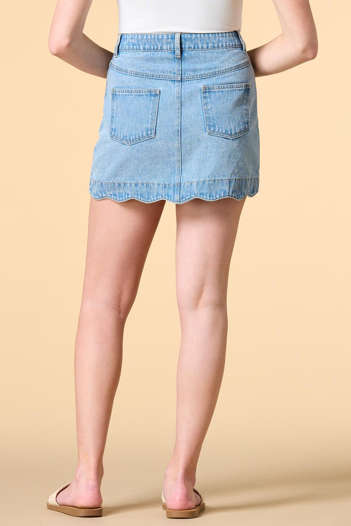 Versona in the waves denim mini skirt