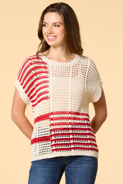 Versona flag me down open knit sweater CREAM