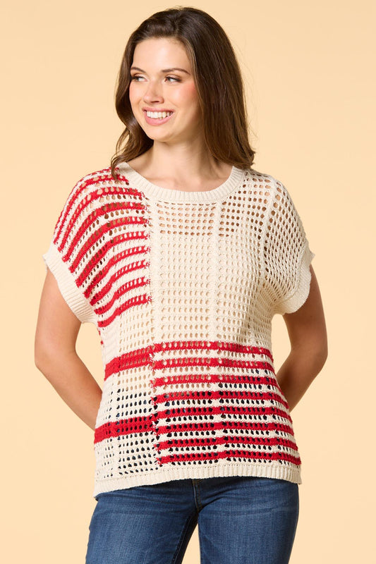 Versona flag me down open knit sweater CREAM
