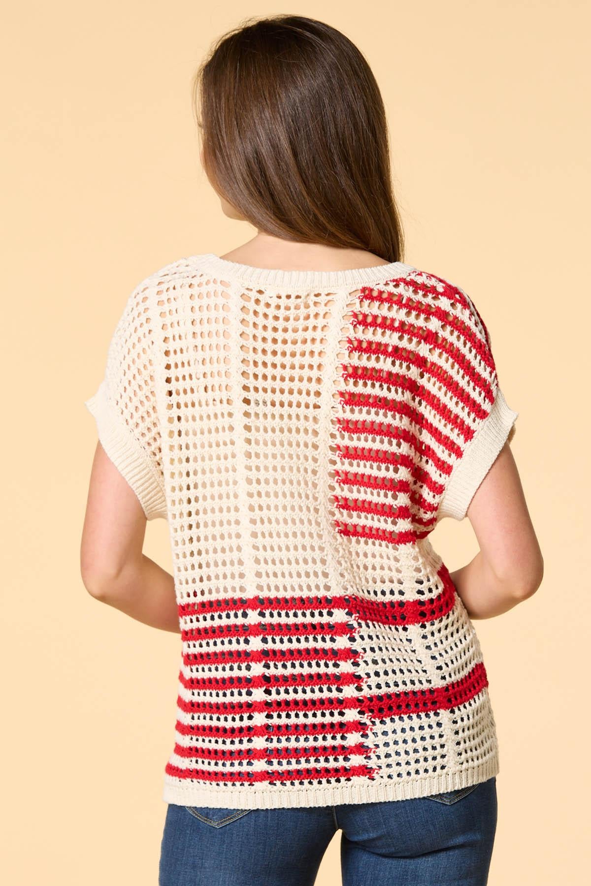 Versona flag me down open knit sweater CREAM