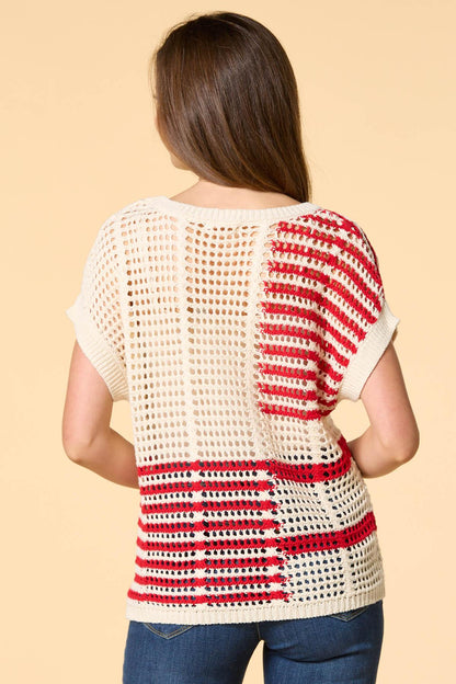 Versona flag me down open knit sweater CREAM