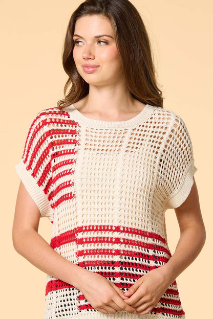 Versona flag me down open knit sweater CREAM