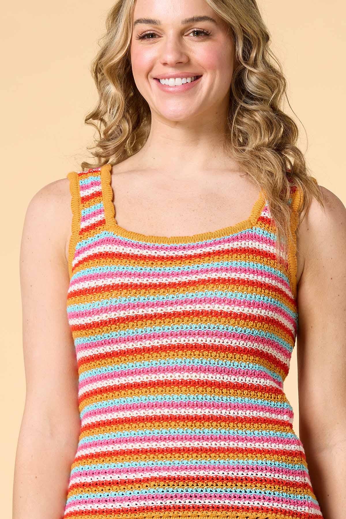 Versona color me cute sweater tank MULTI