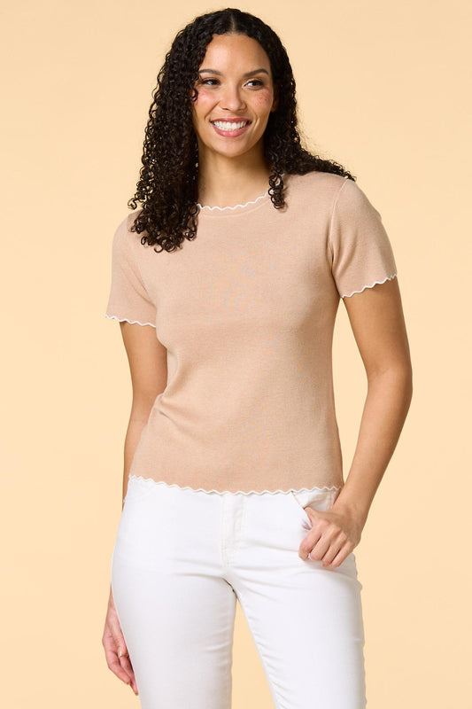 Versona contrast cutie sweater CAMEL
