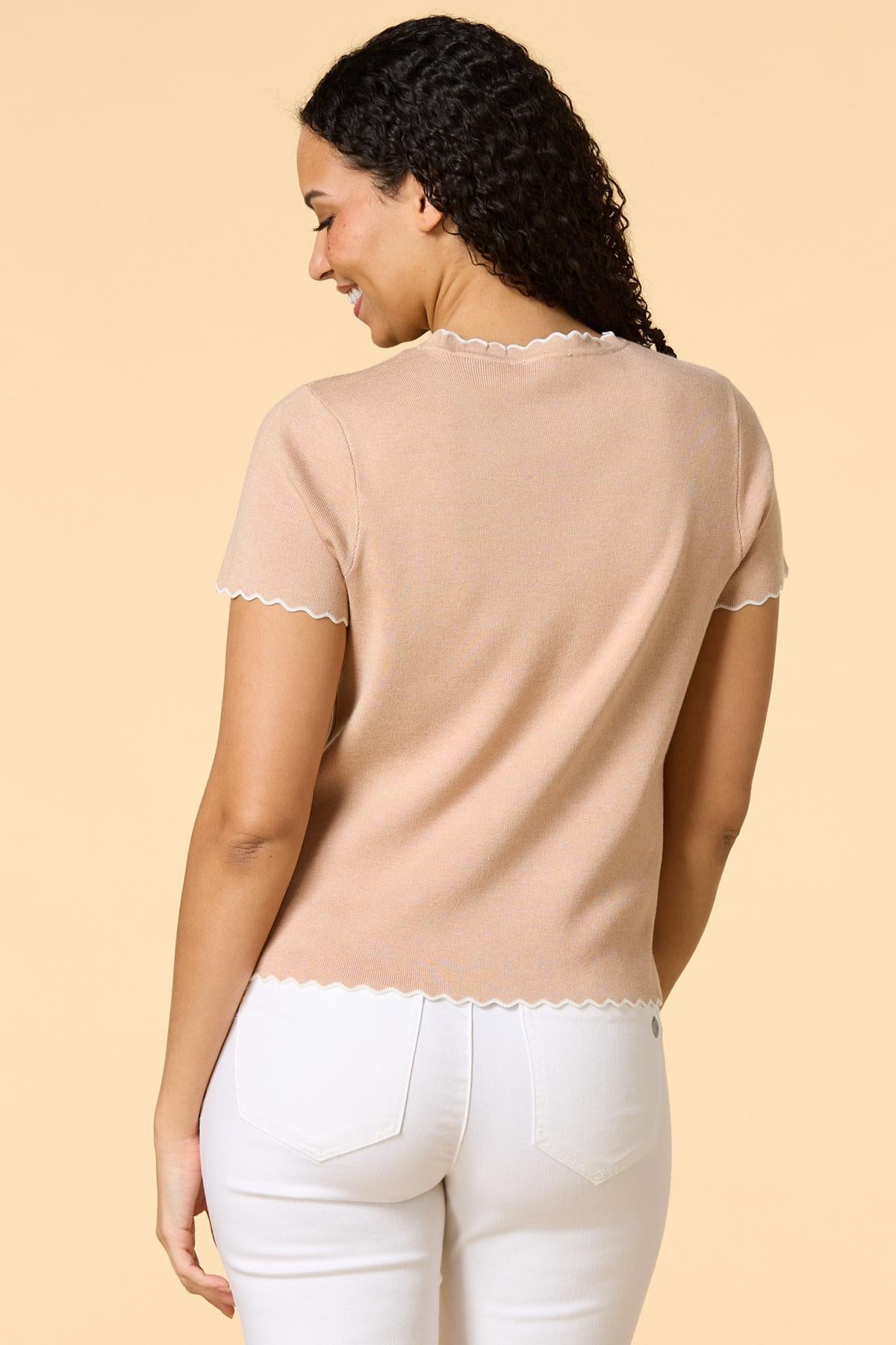 Versona contrast cutie sweater CAMEL