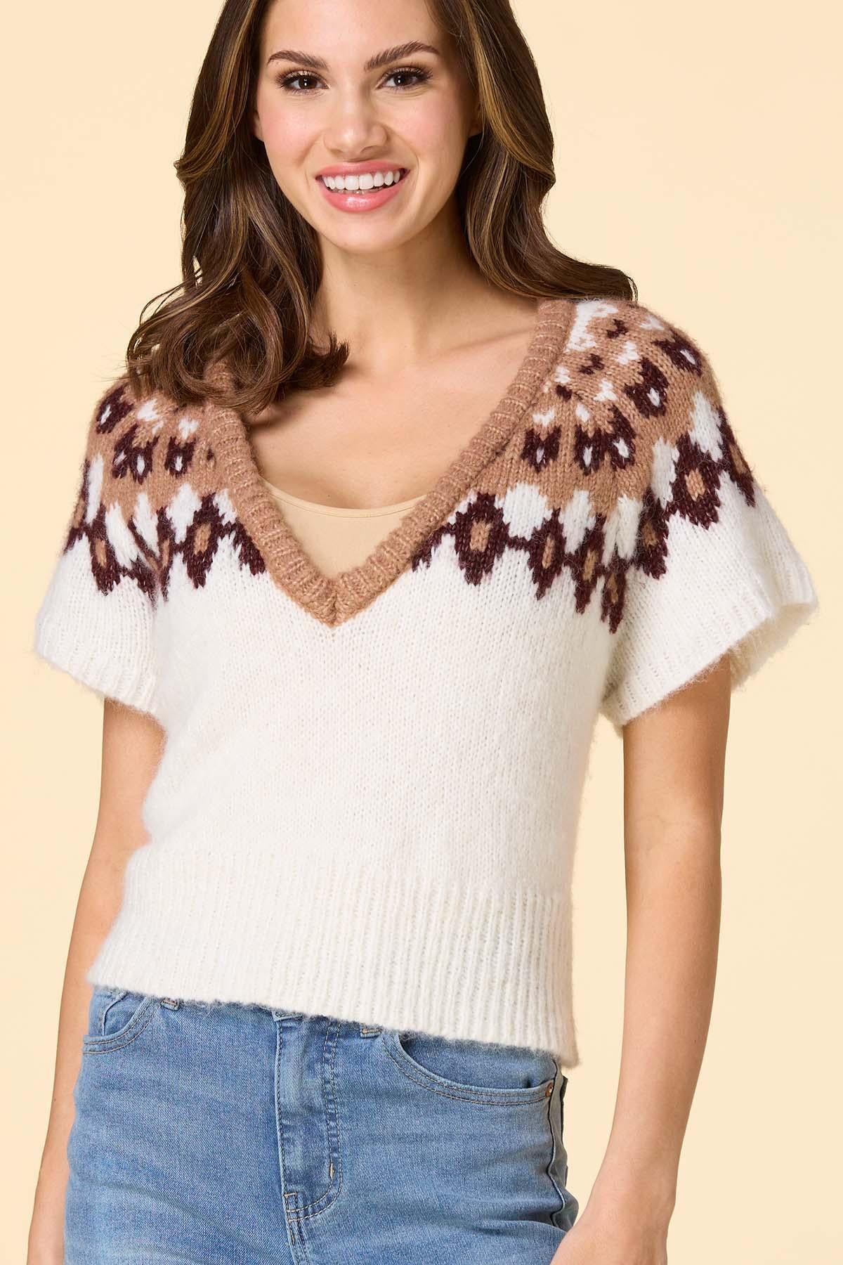 Versona down the isle sweater BROWNBEIGE_MULTI