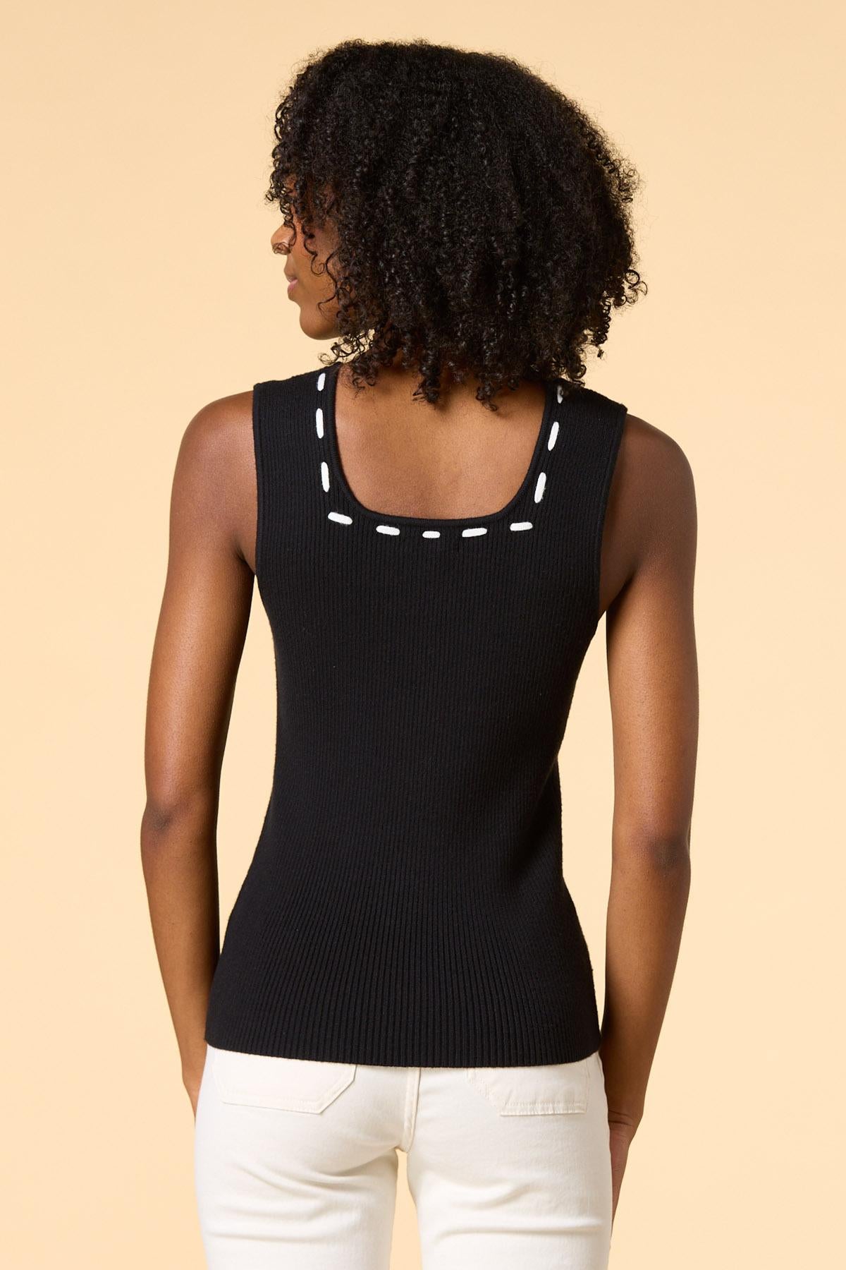 Versona trim it up sweater tank IDEAL_BLACK