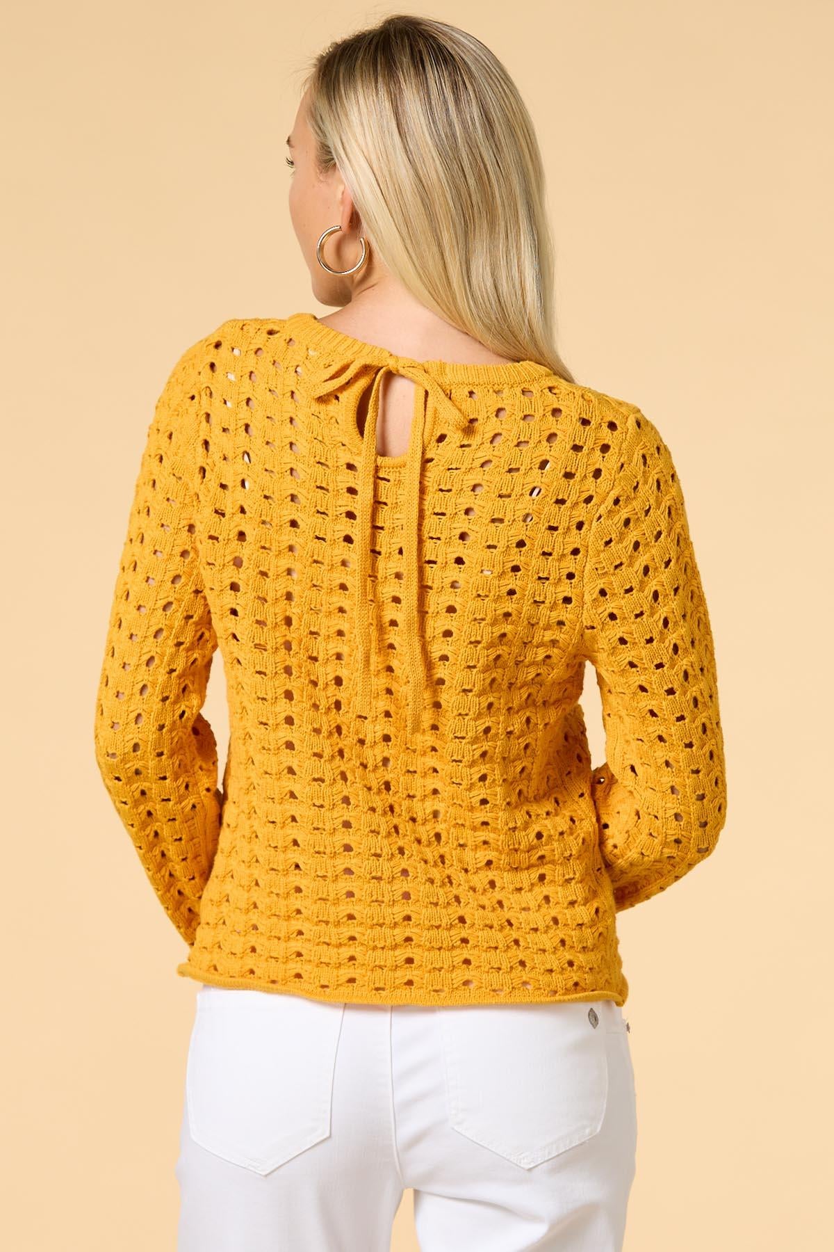 Versona golden days open knit sweater ORANGE