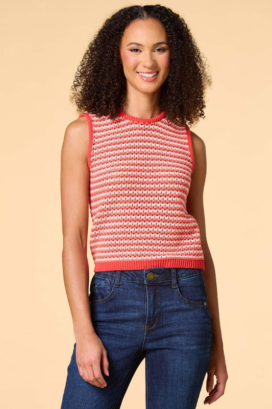 Versona orange creamsicle sweater tank ORANGE_MULTI