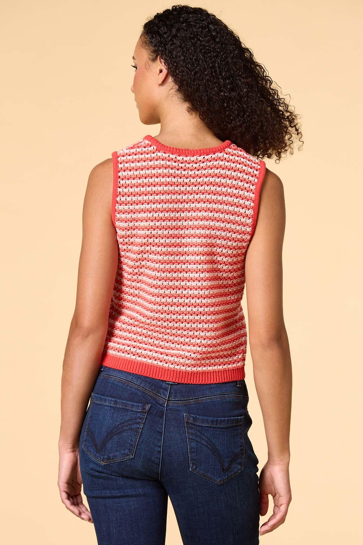 Versona orange creamsicle sweater tank ORANGE_MULTI