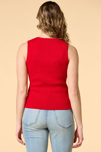 Versona red handed sweater vest RED