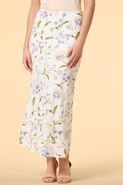 Versona fields of tulips maxi skirt WHITE_MULTI
