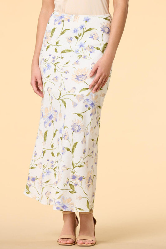 Versona fields of tulips maxi skirt WHITE_MULTI