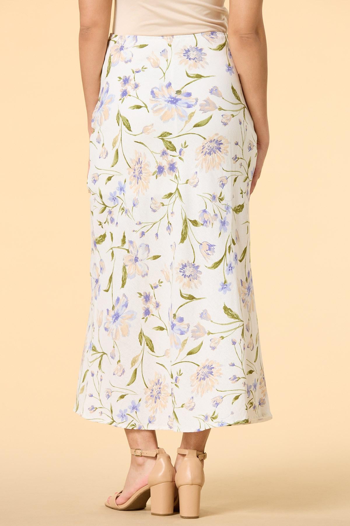 Versona fields of tulips maxi skirt WHITE_MULTI