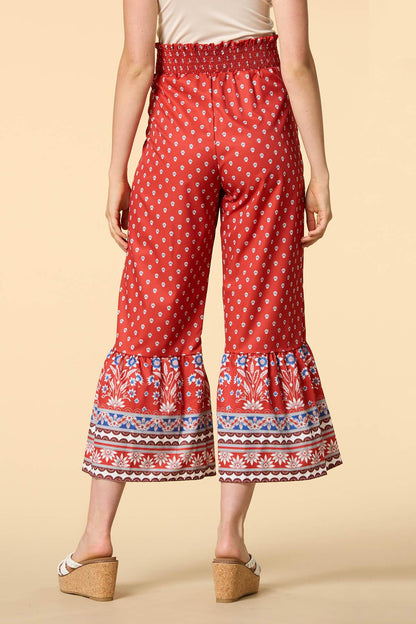 Versona garden gates satin pants RED