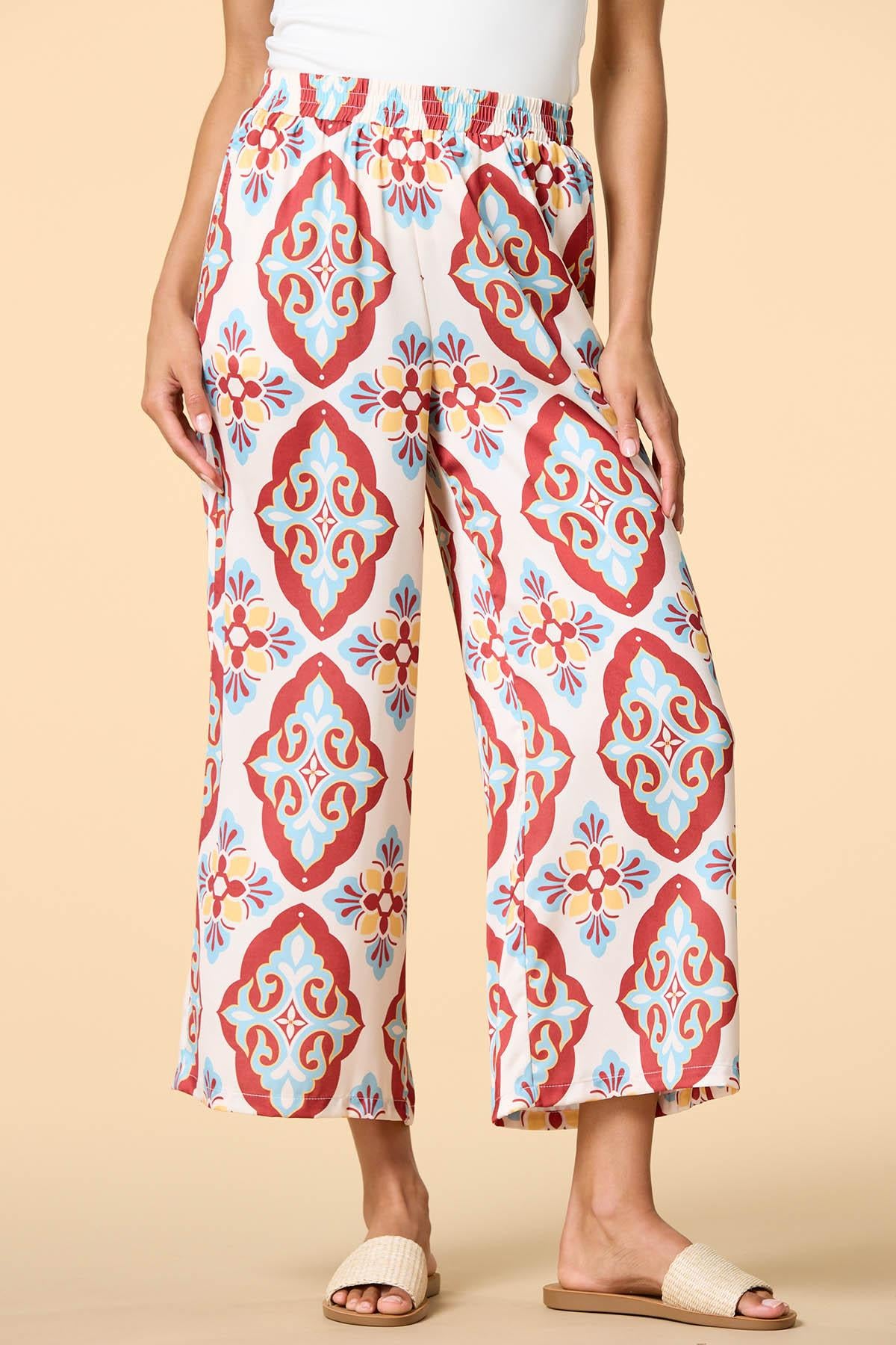 Versona under the cabana satin pants MULTI