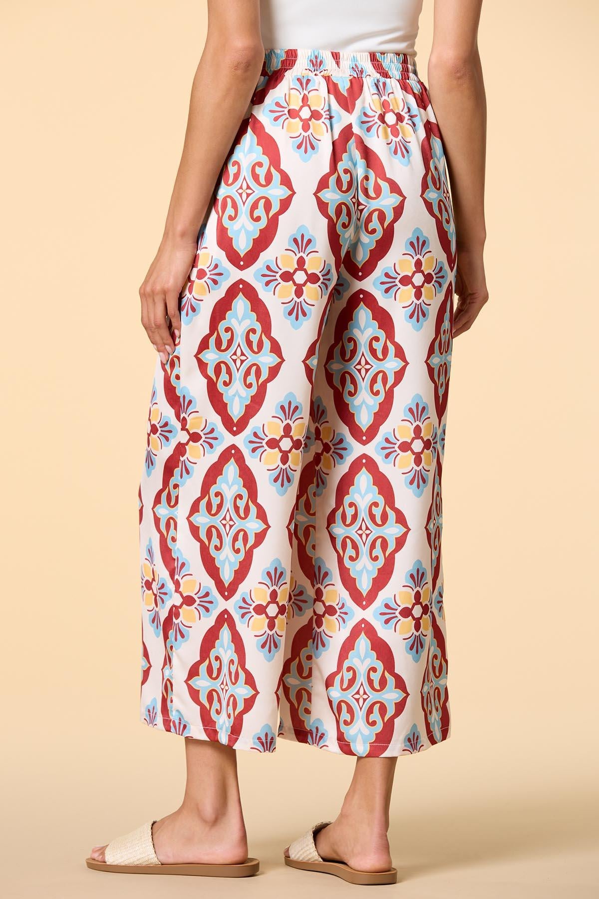 Versona under the cabana satin pants MULTI