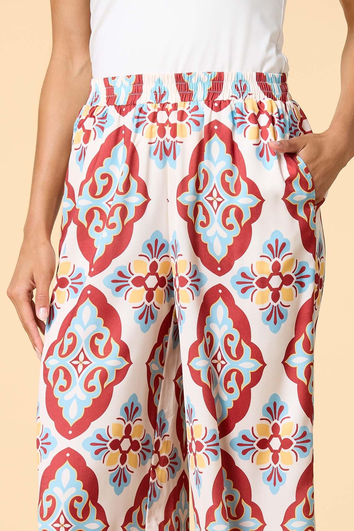 Versona under the cabana satin pants MULTI