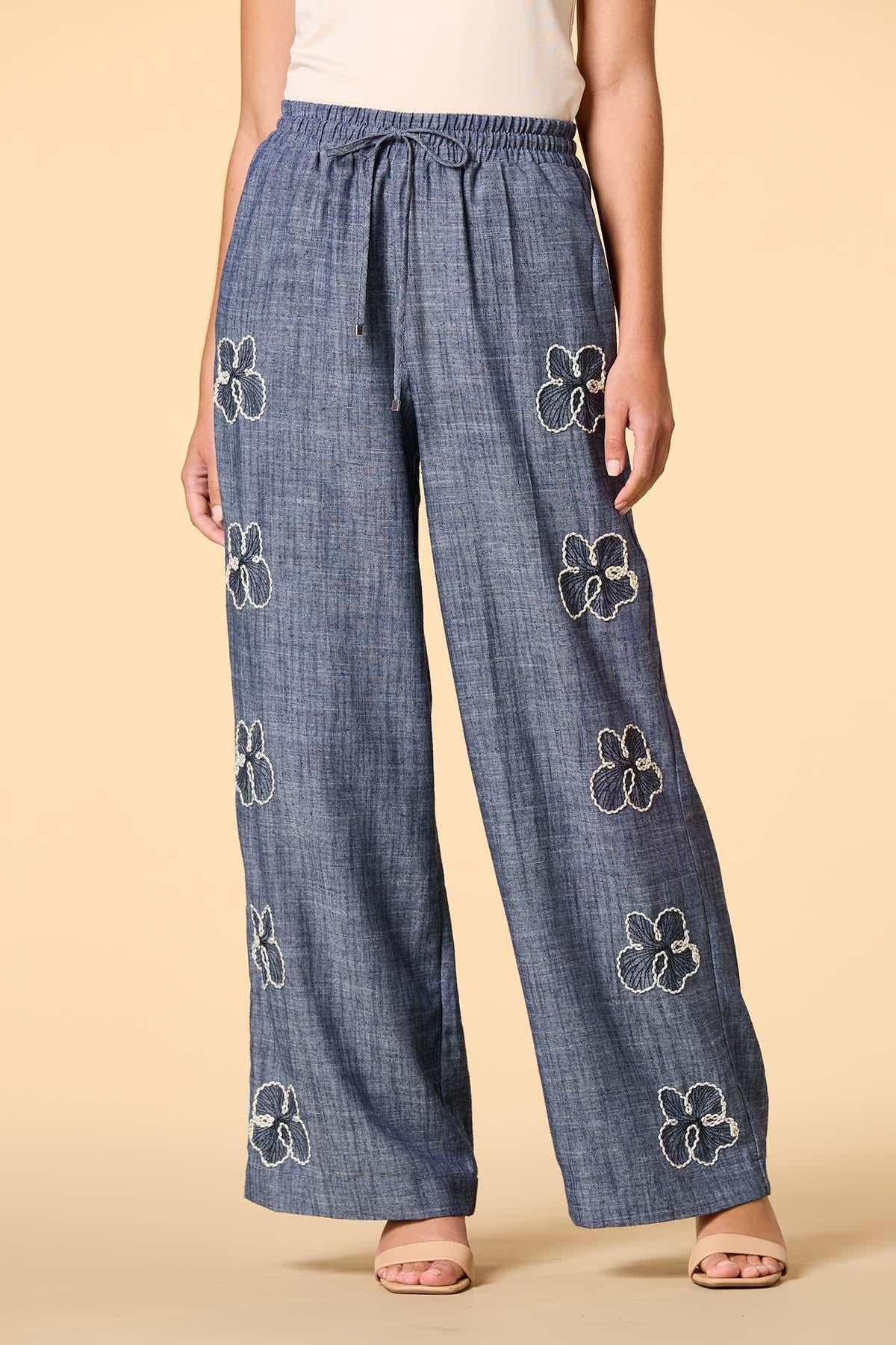 Versona sew into you chambray pants BLUE
