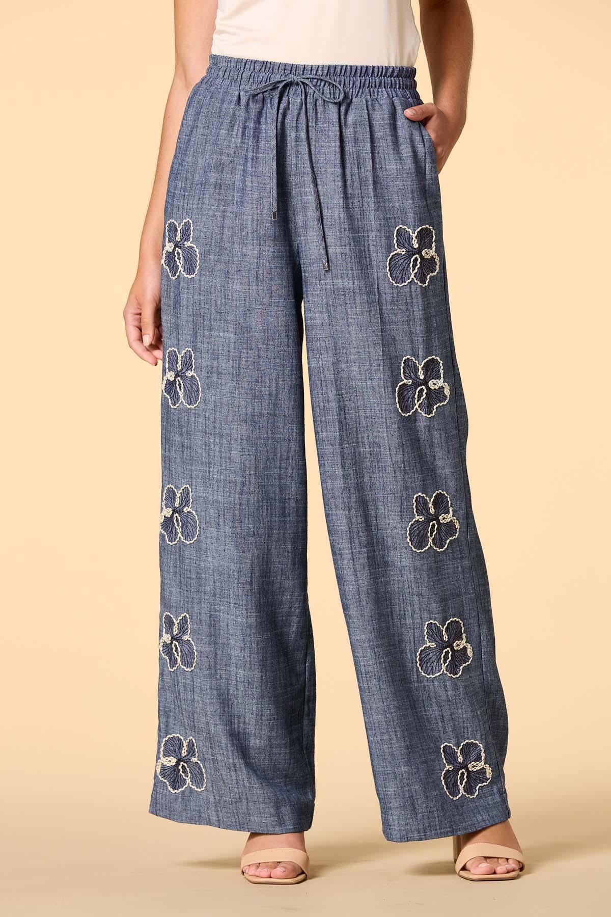 Versona sew into you chambray pants BLUE