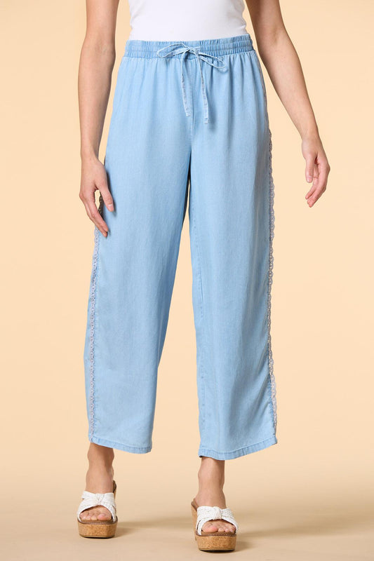 Versona lace and time chambray pants MEDIUM_WASH_DENIM