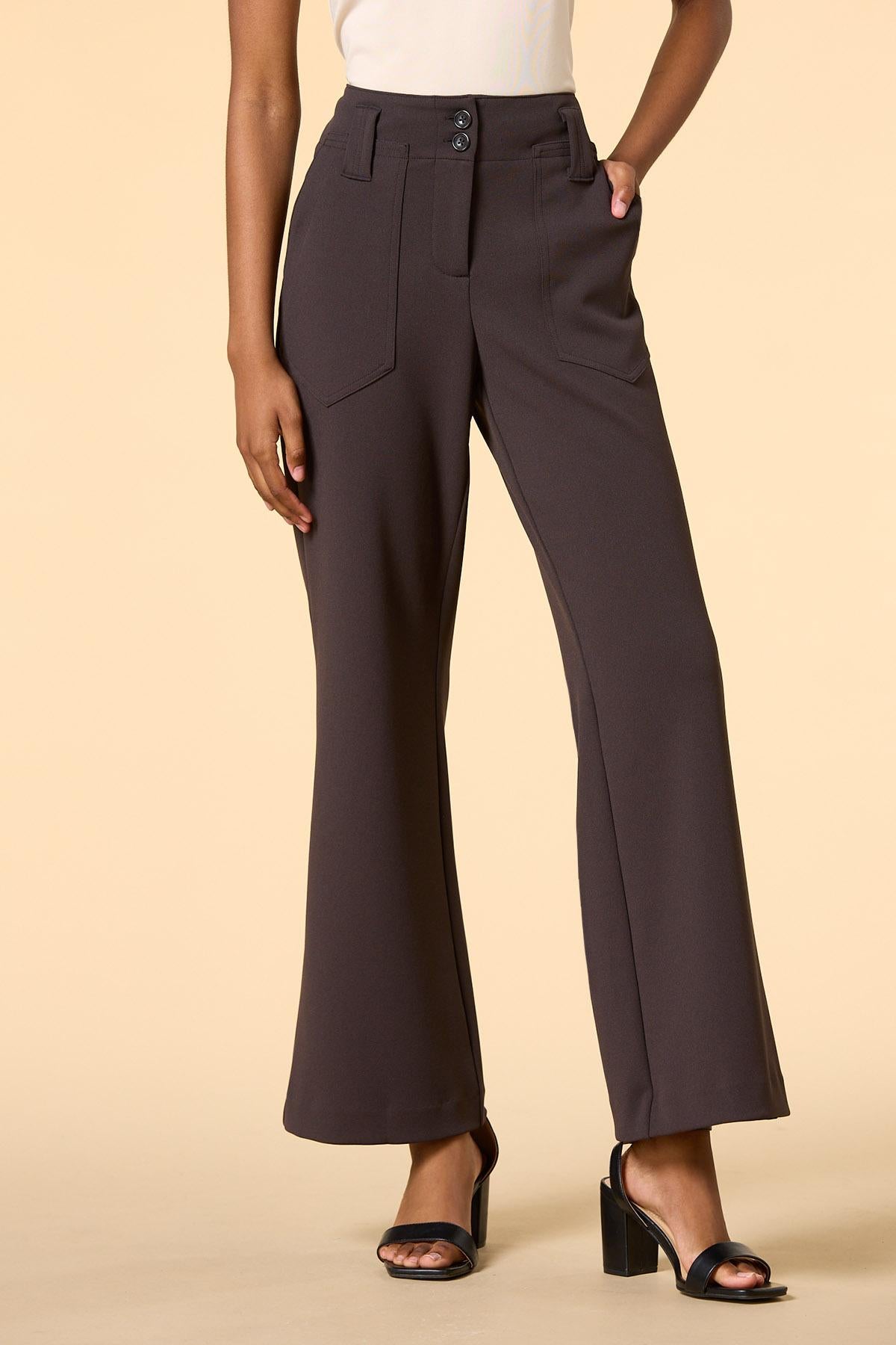 Versona petite daily drive ponte pants- espresso ESPRESSO