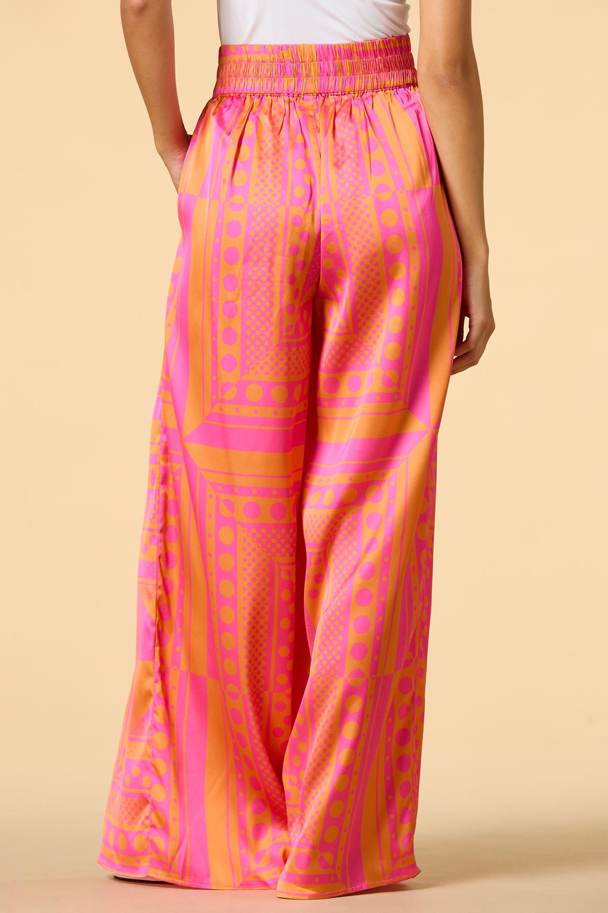 Versona south of the border satin pants ORANGE_MULTI