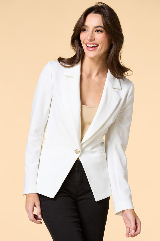Versona petite office culture blazer WHITE_ALYSSUM