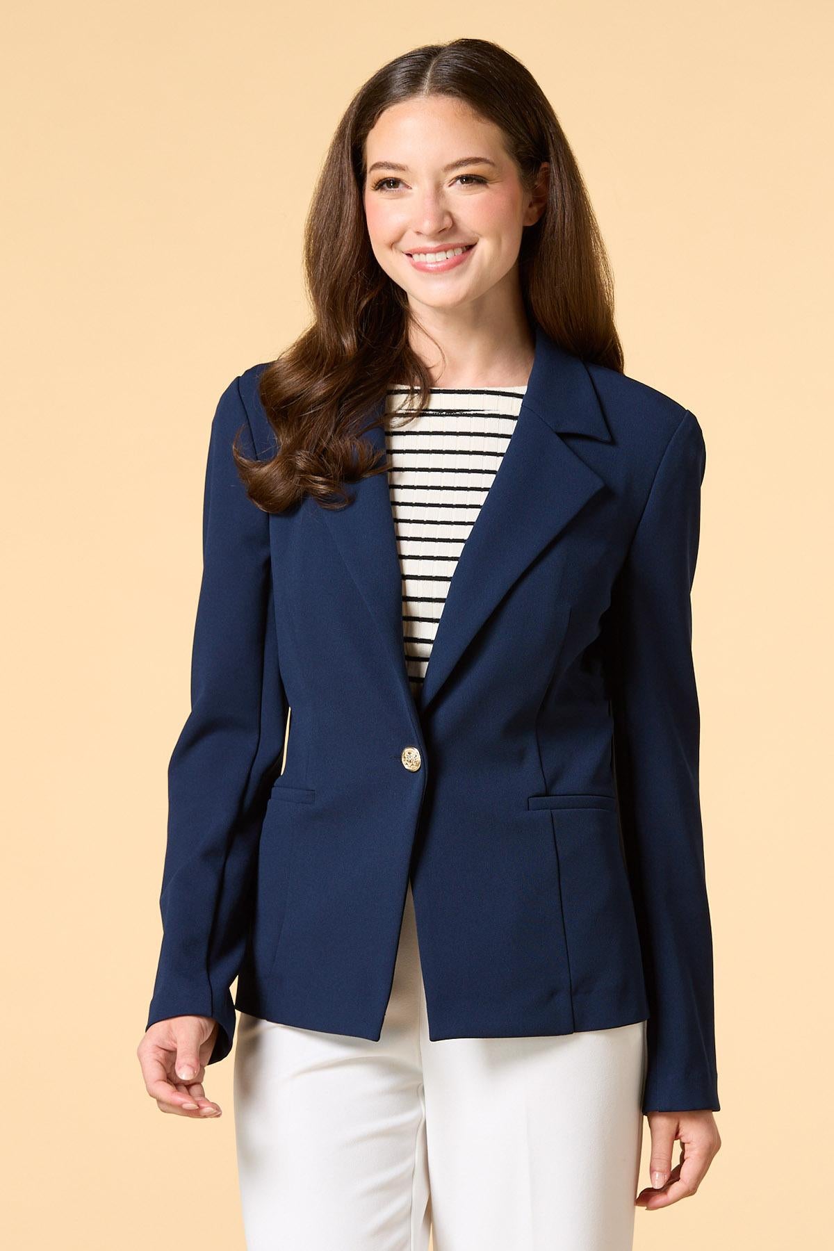 Versona petite office culture blazer WHITE_ALYSSUM
