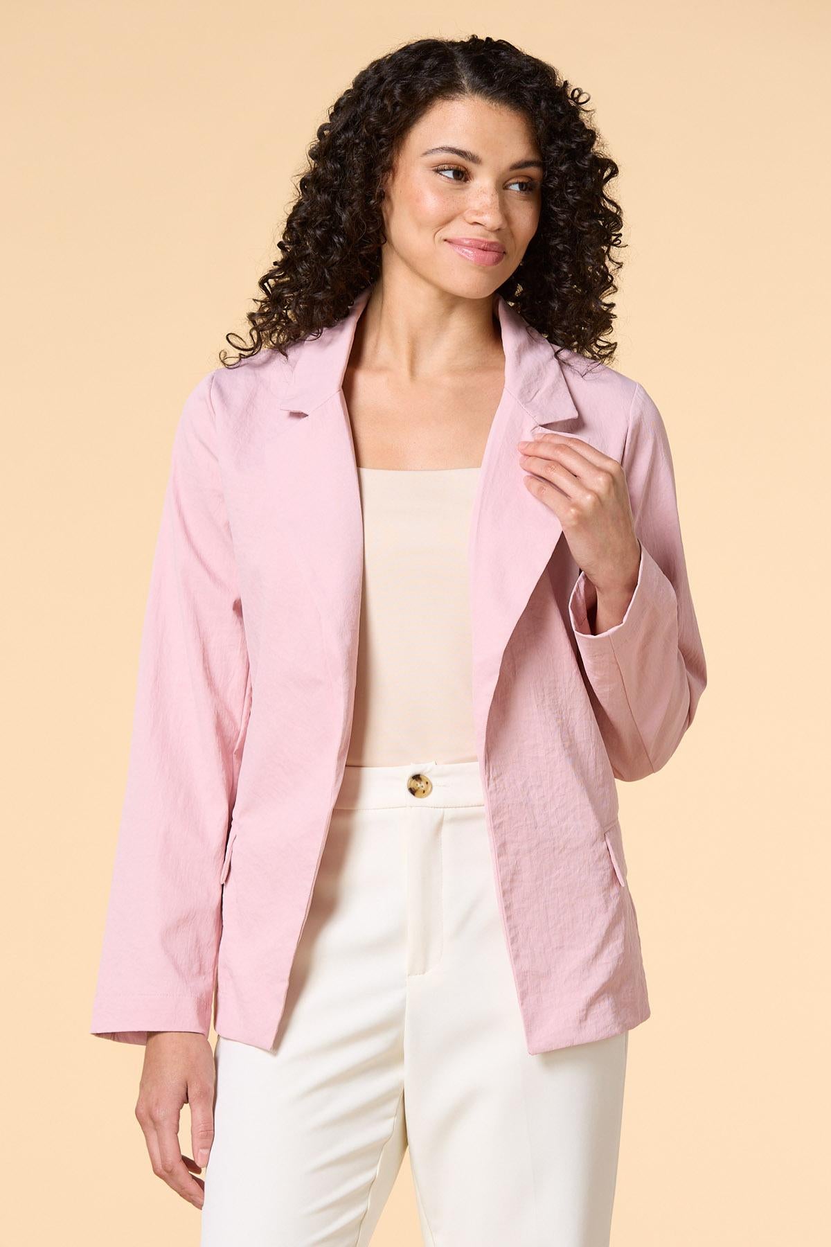 Versona crinkle cut blazer PINK