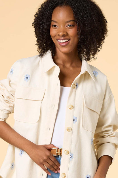 Versona the twill of it shacket IVORY