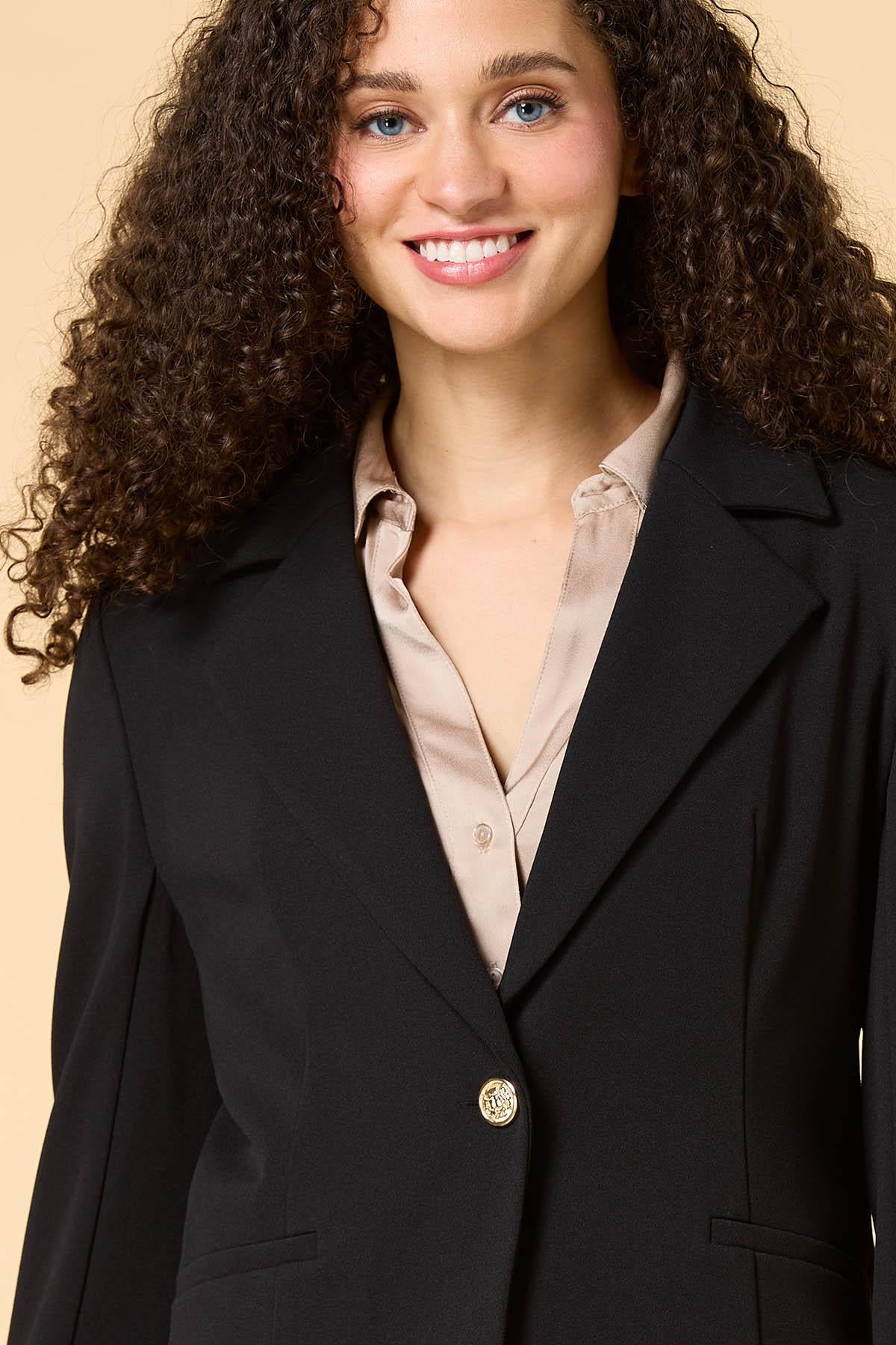 Versona petite work week crepe blazer WHITE_ALYSSUM