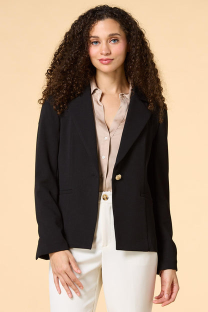 Versona petite work week crepe blazer WHITE_ALYSSUM
