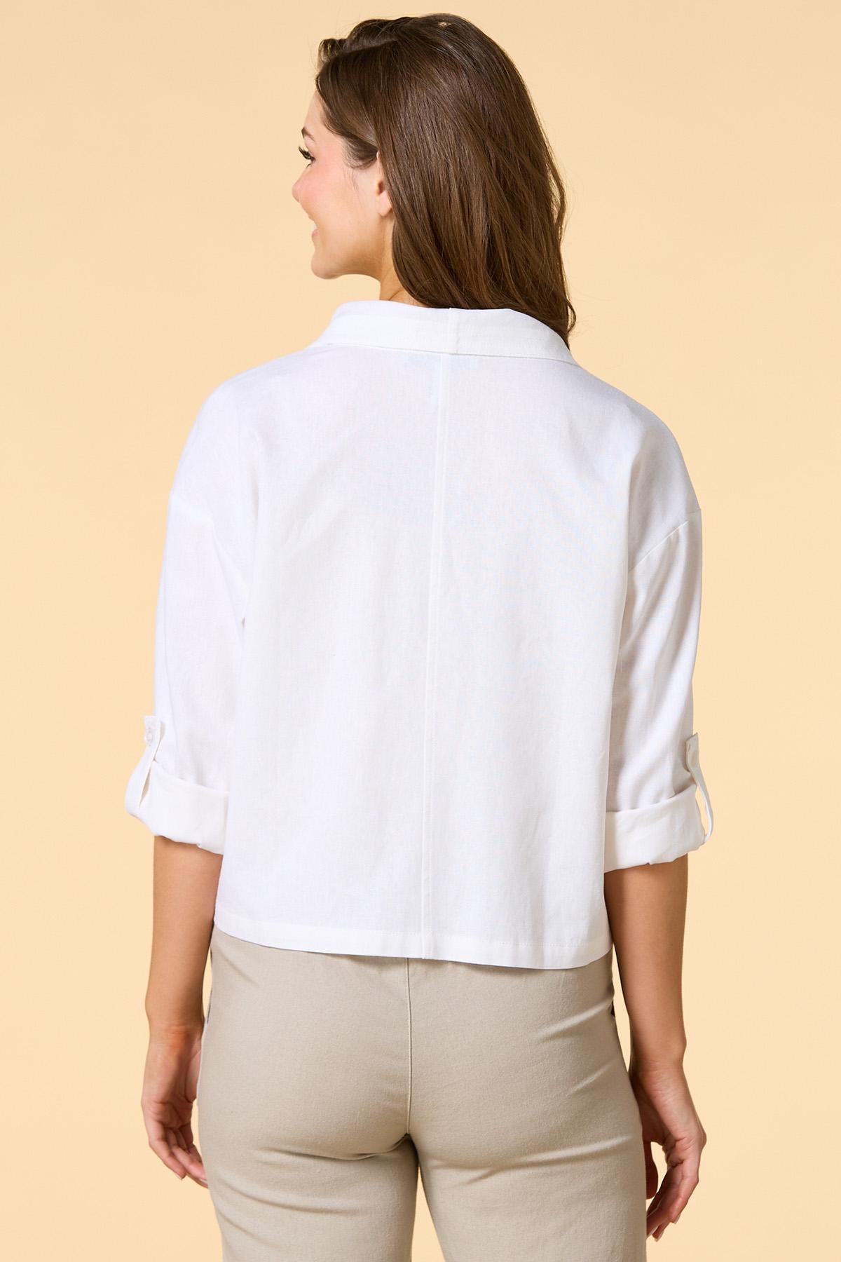 Versona lights on linen jacket NAVY