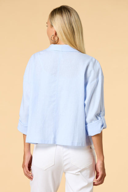 Versona lights on linen jacket NAVY