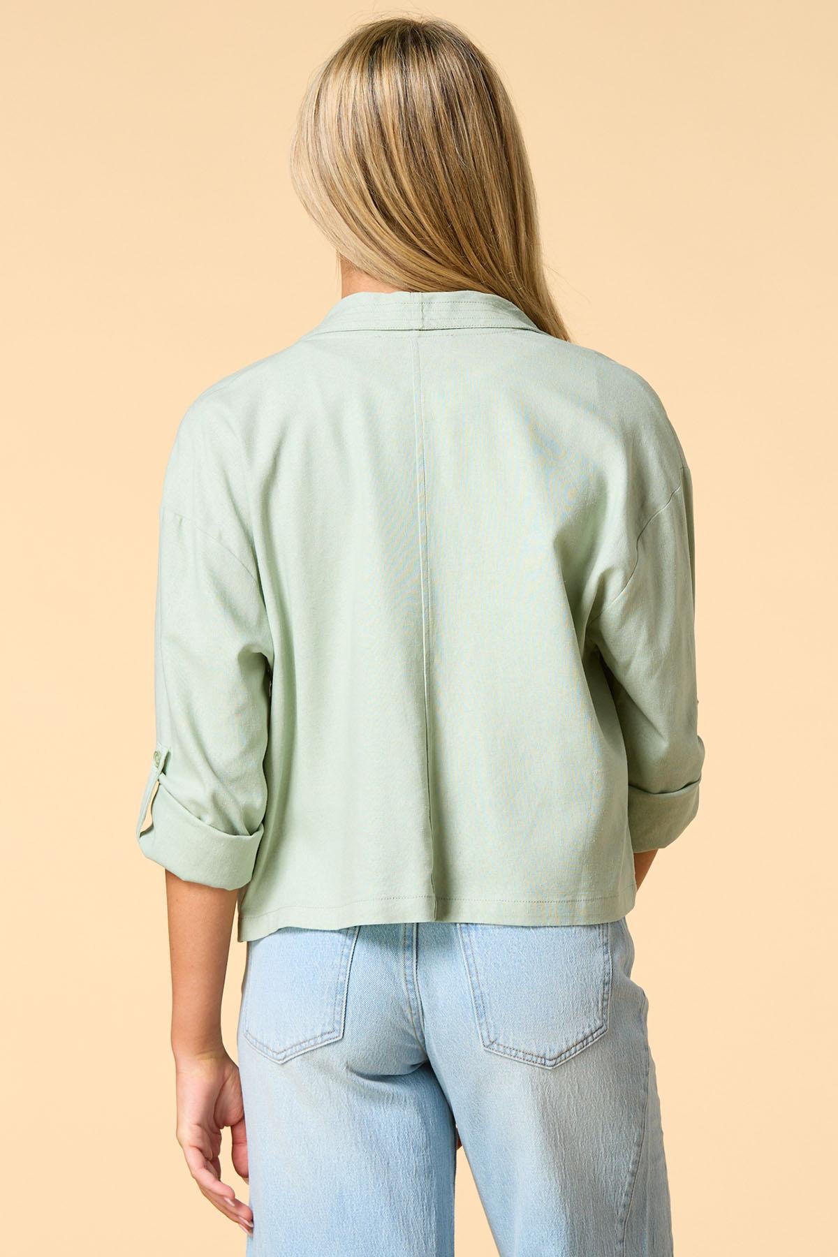 Versona lights on linen jacket NAVY